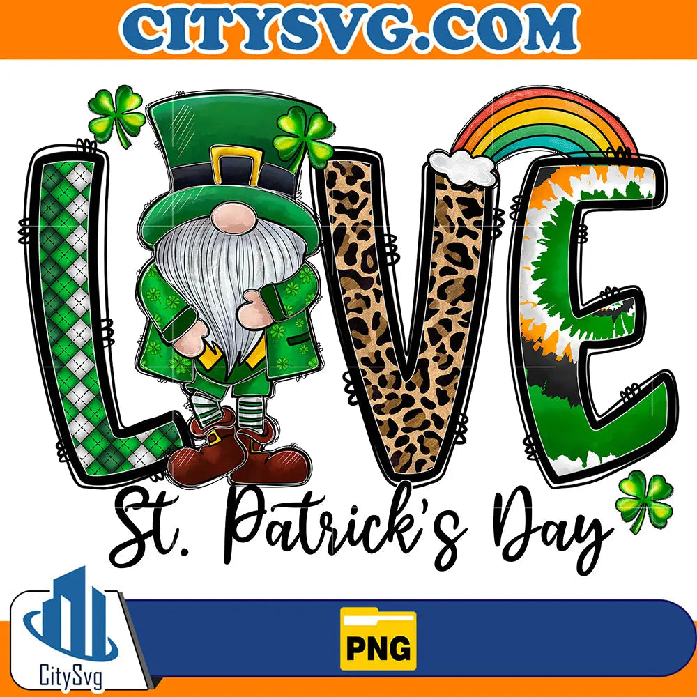 GnomeLoveStPatricksDaySublimationPng