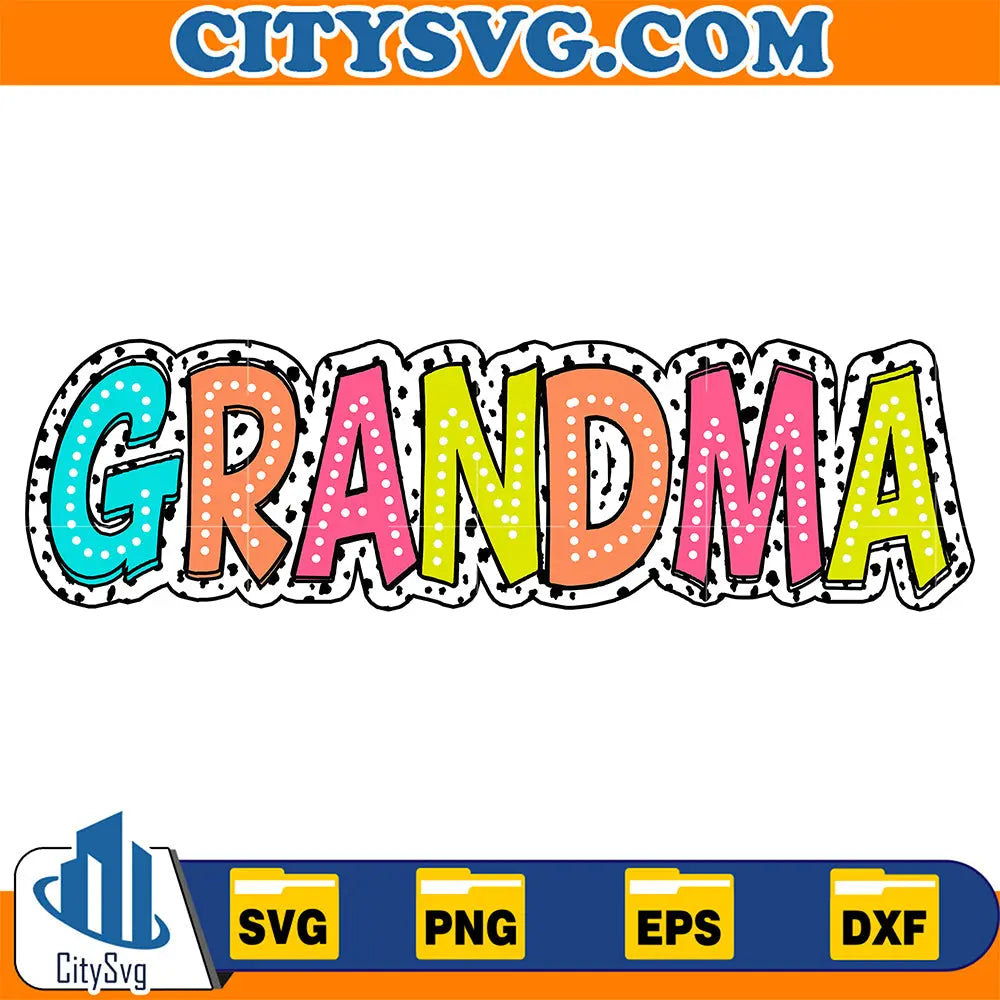 GrandmaBrightDoodleDalmatianDotsSvg