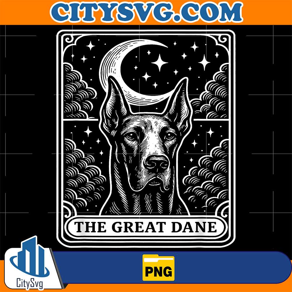 Great-Dane-Dog-Mom-Tarot-Card-Vintage-Crescent-Moon-Png