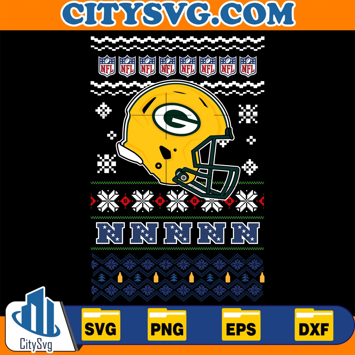 Green Bay Packers Christmas Svg CitySvg