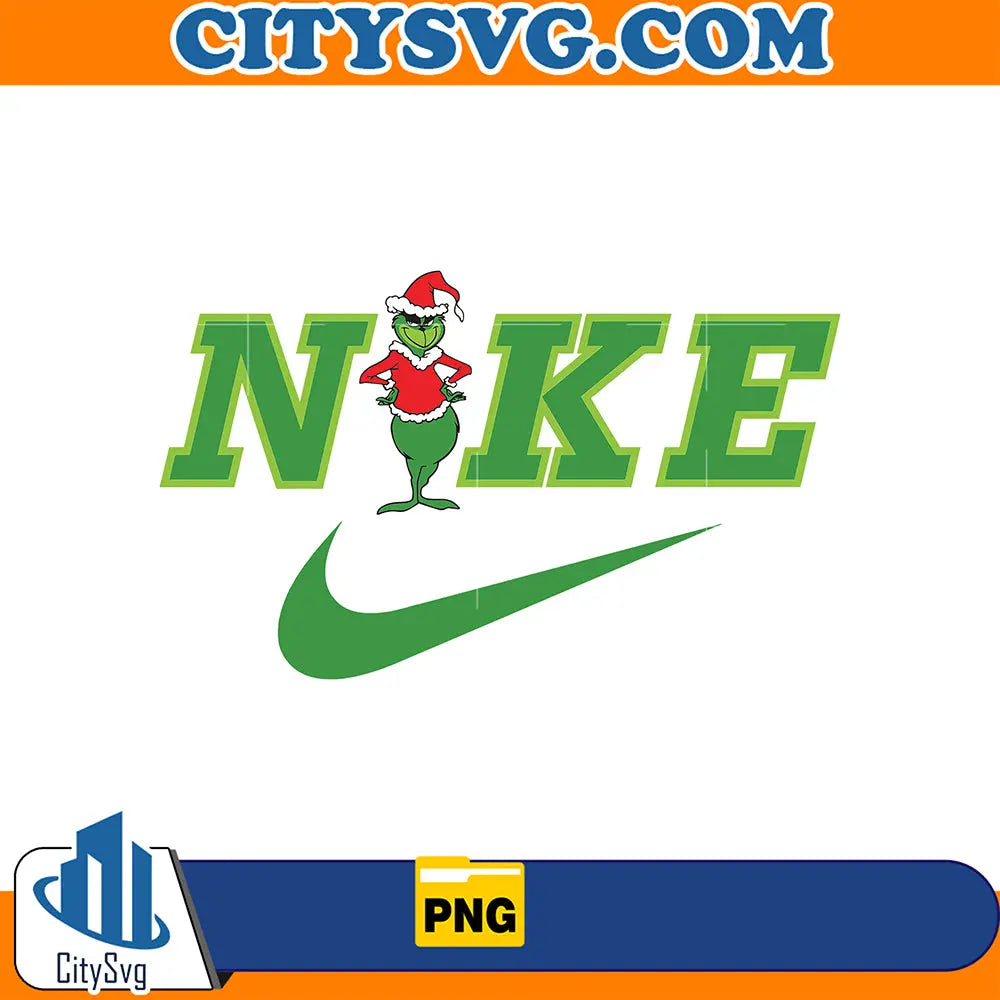 GreenNikeLogoGrinchChristmasPng