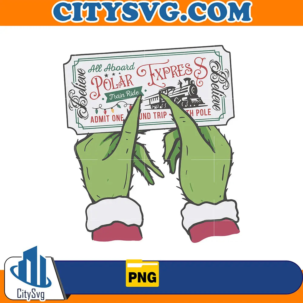 GrinchAllAboardPolarExpressPng