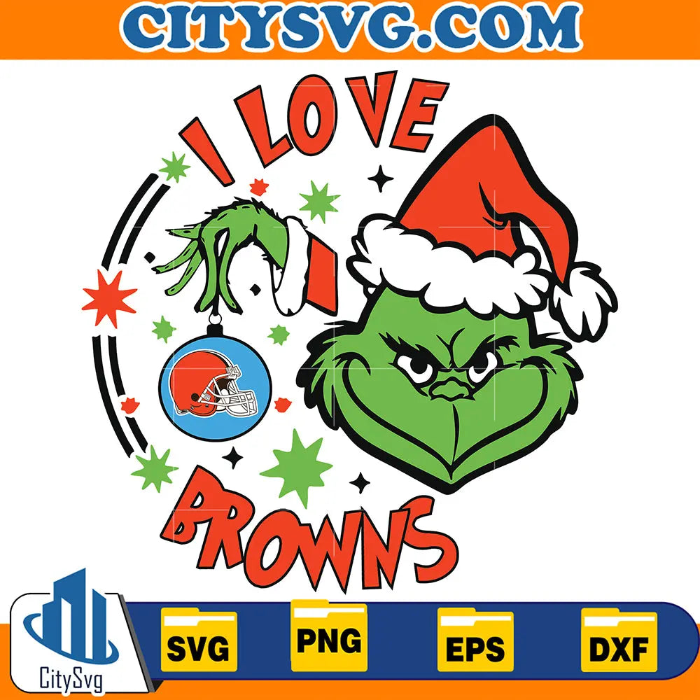 GrinchILoveClevelandBrownsChristmasSvg