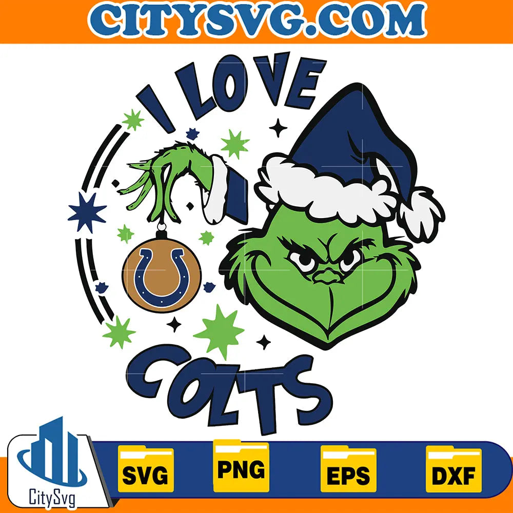 GrinchILoveIndianapolisColtsChristmasSvg