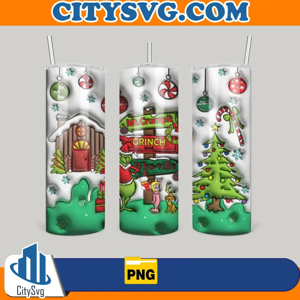 GrinchWhoville3DInflatedChristmas20ozSkinnyTumblerPng_2