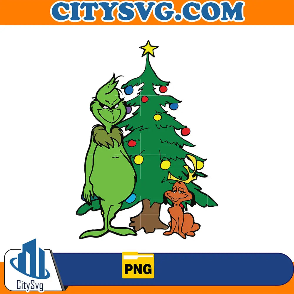 GrinchandMaxChristmasTreePng
