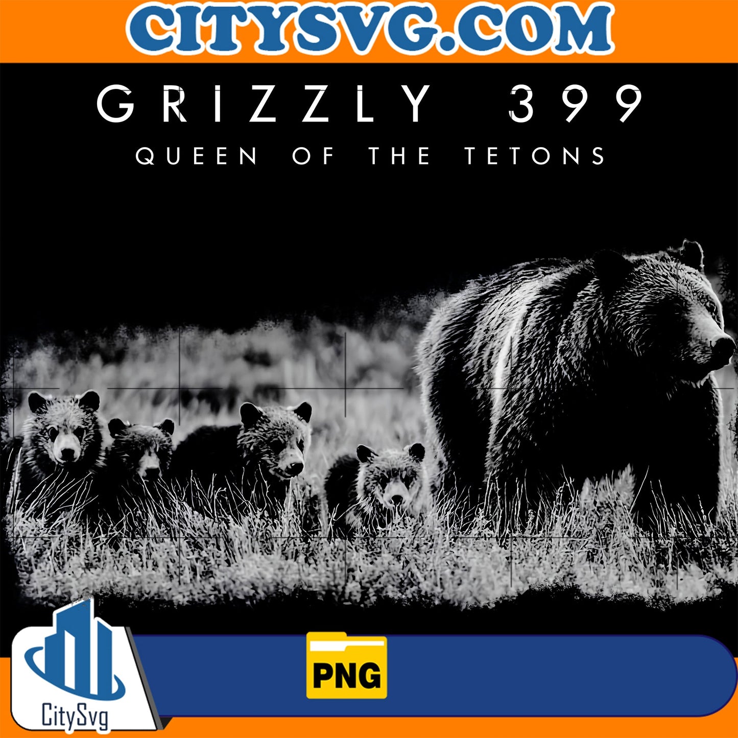 Grizzly 399,QUeen of the Tetons Png CitySvg