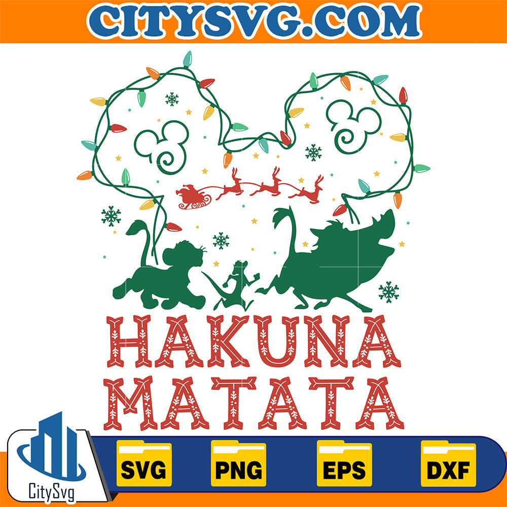 Hakuna Matata Christmas Lights Svg CitySvg