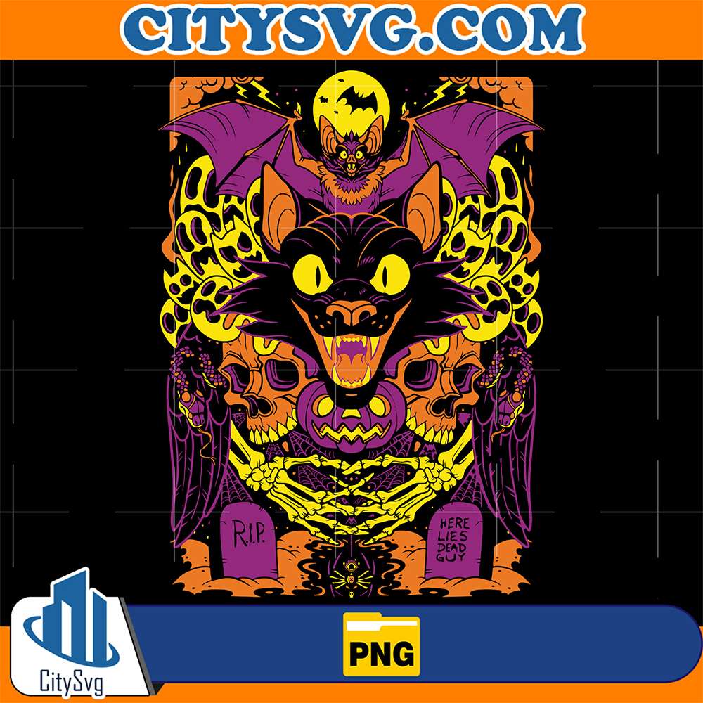 Halloween-Every-Day-Bat-And-Skeleton-Png