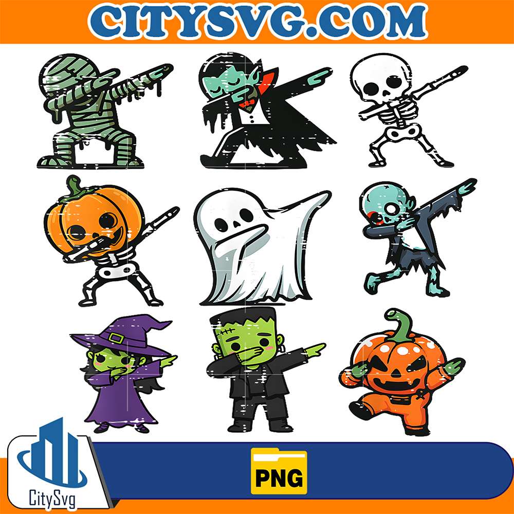 Halloween-Ghost-Pumpkin-Skeleton-Dab-Costume-Boys-Girls-Kids-Png