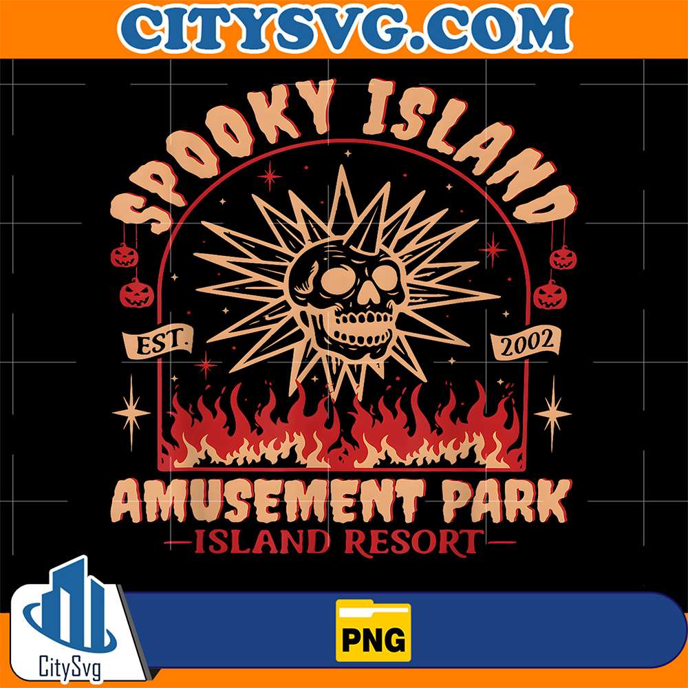 Halloween-Spooky-Island-Est-2002-Amusement-Park-Skull-Png