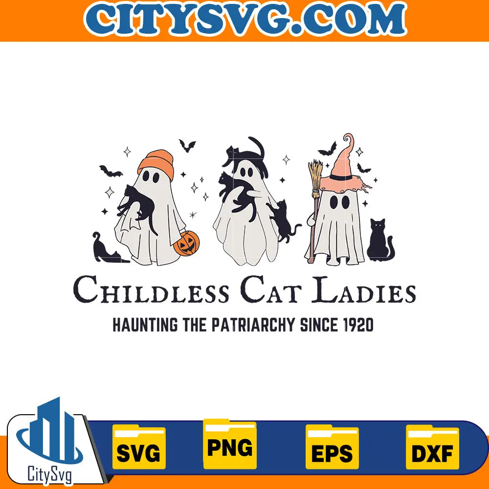 Halloween Childless Cat lady Svg CitySvg