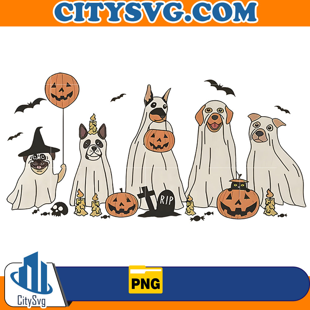 Halloween Ghost Dogs Baby Png CitySvg