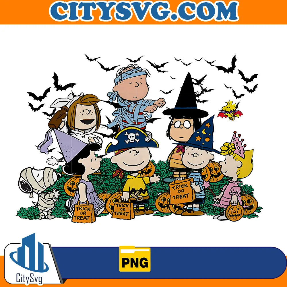 Halloween Peanuts Characters Trick or Treat Png CitySvg