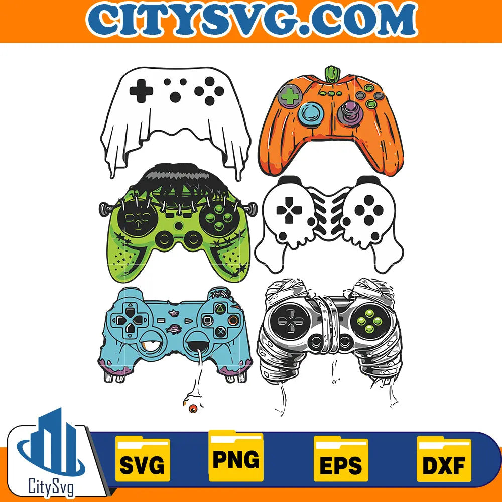 Halloween Skeleton Zombie Gaming Controllers Mummy Svg CitySvg