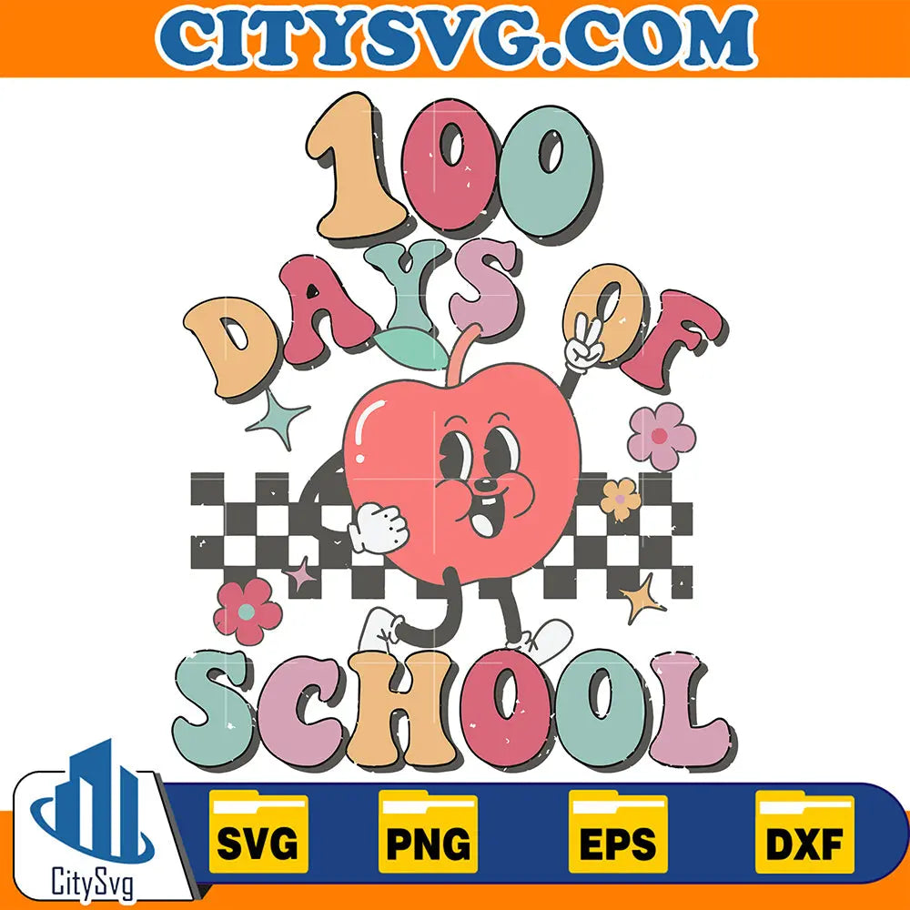 Happy100DaysofSchoolStudentAppleSvg
