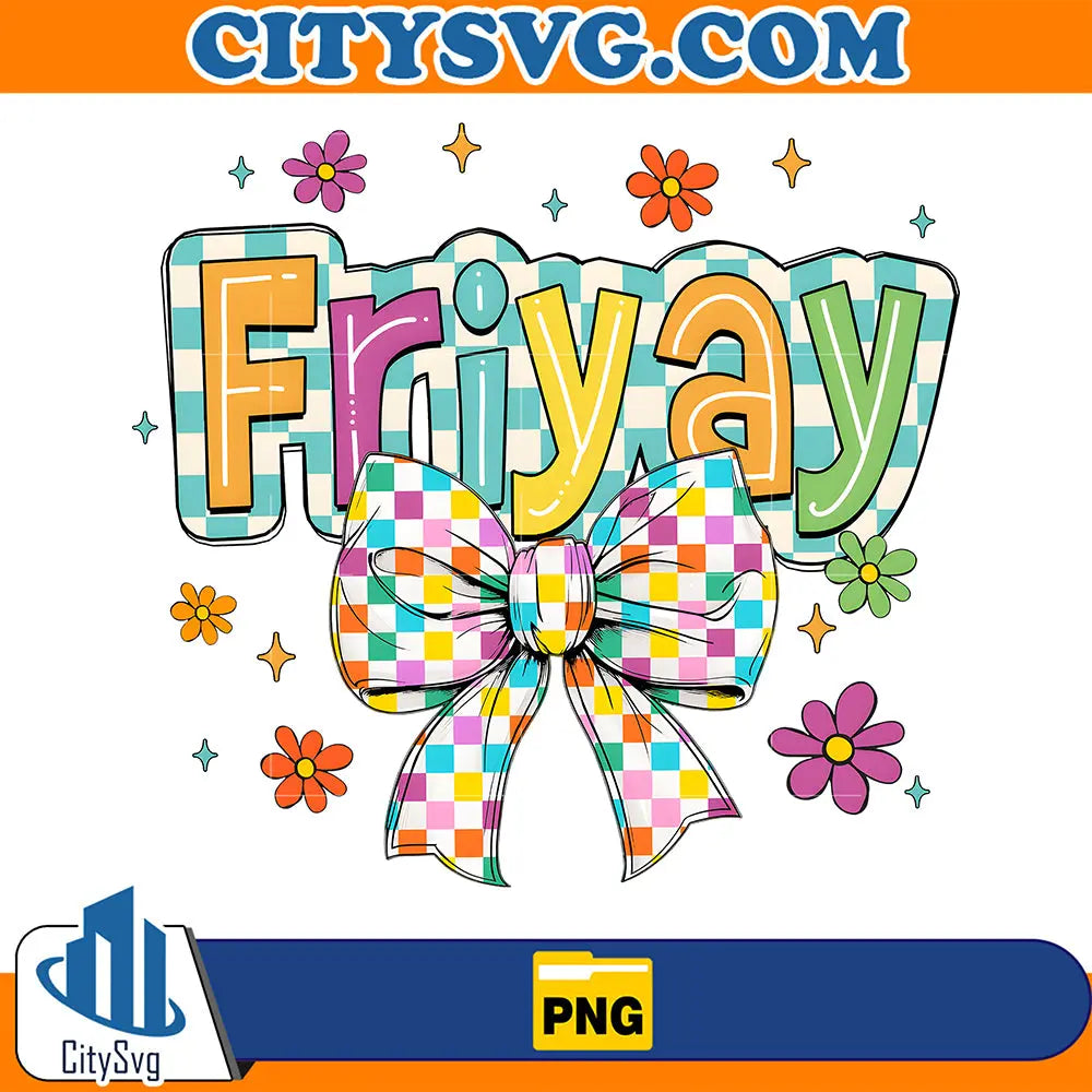 HappyFriyayCheckeredCoquetteBowPng