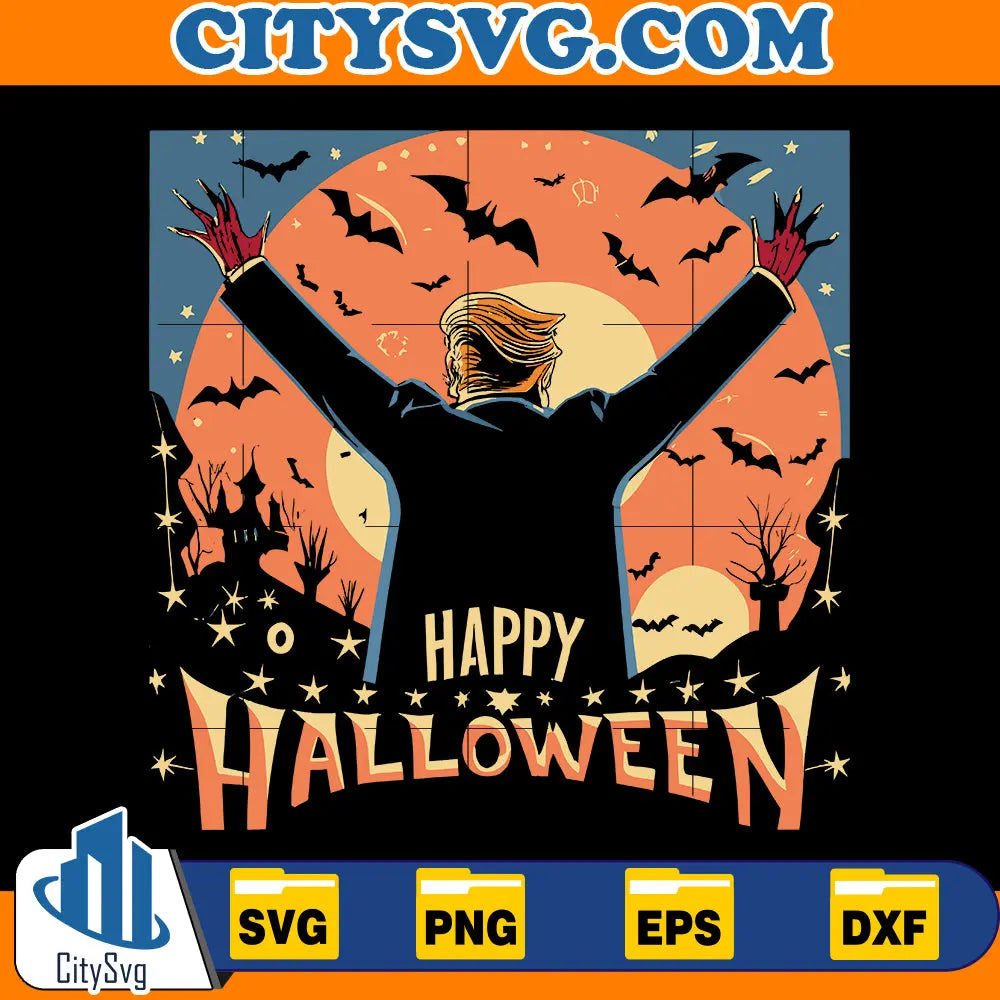 Happy Halloween Donald Trump Spooky Funny Svg CitySvg