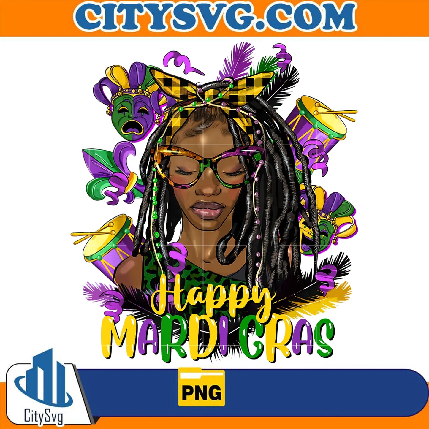 HappyMardiGrasBlackWomanPng_2