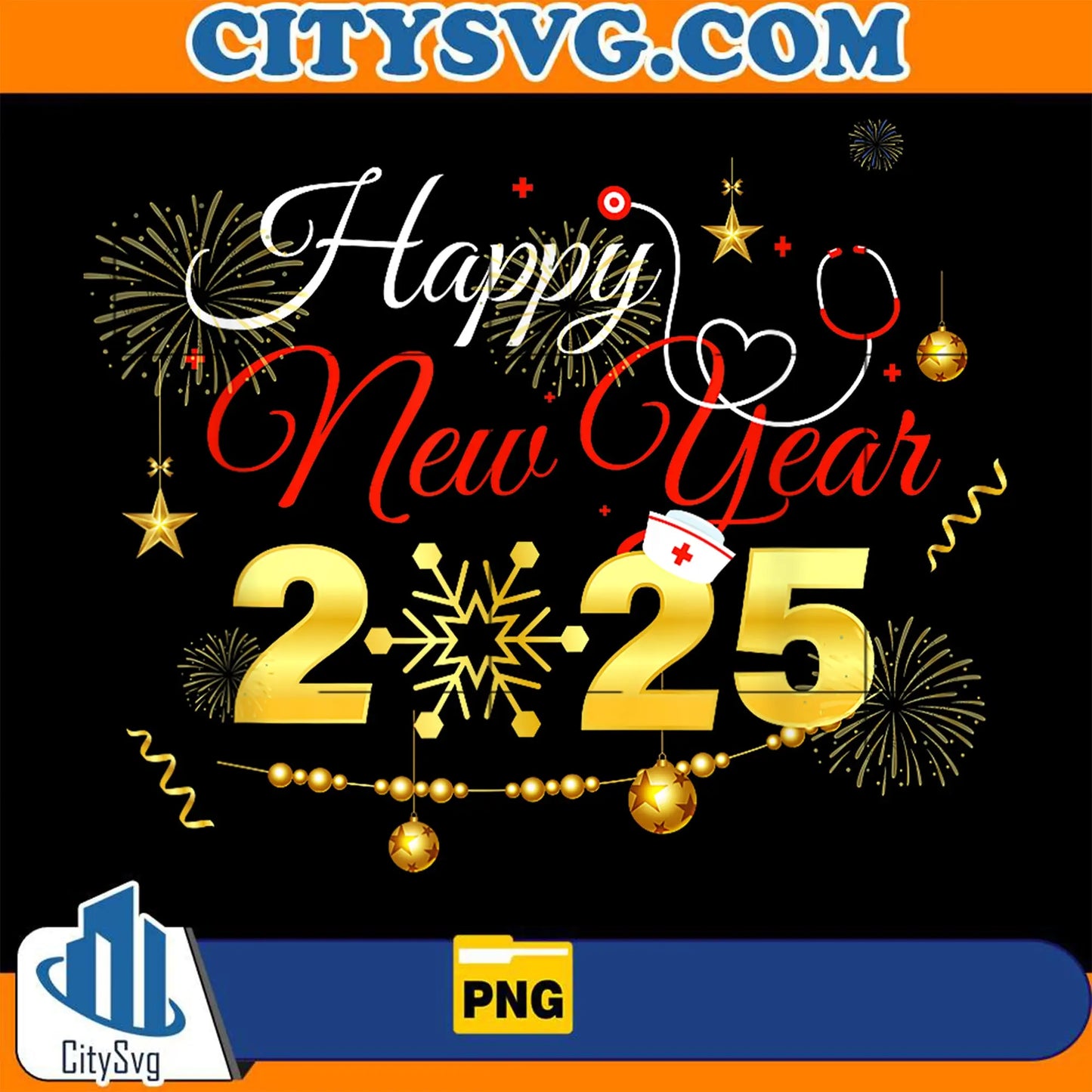 HappyNewYear2025NursePng