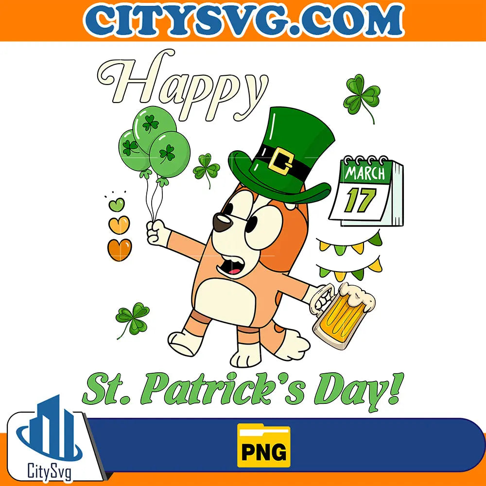 HappyStPatricksDayBlueyBingoPng