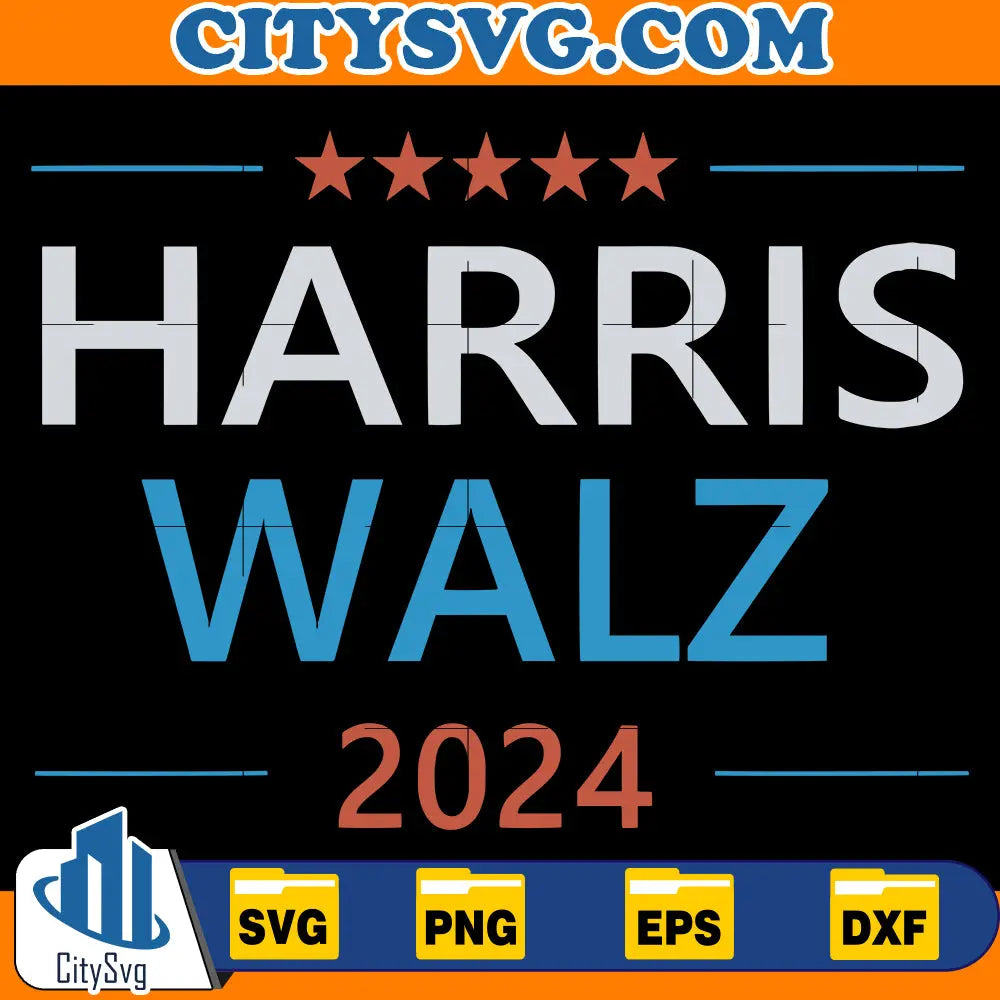 Harris Walz 2024 Svg CitySvg