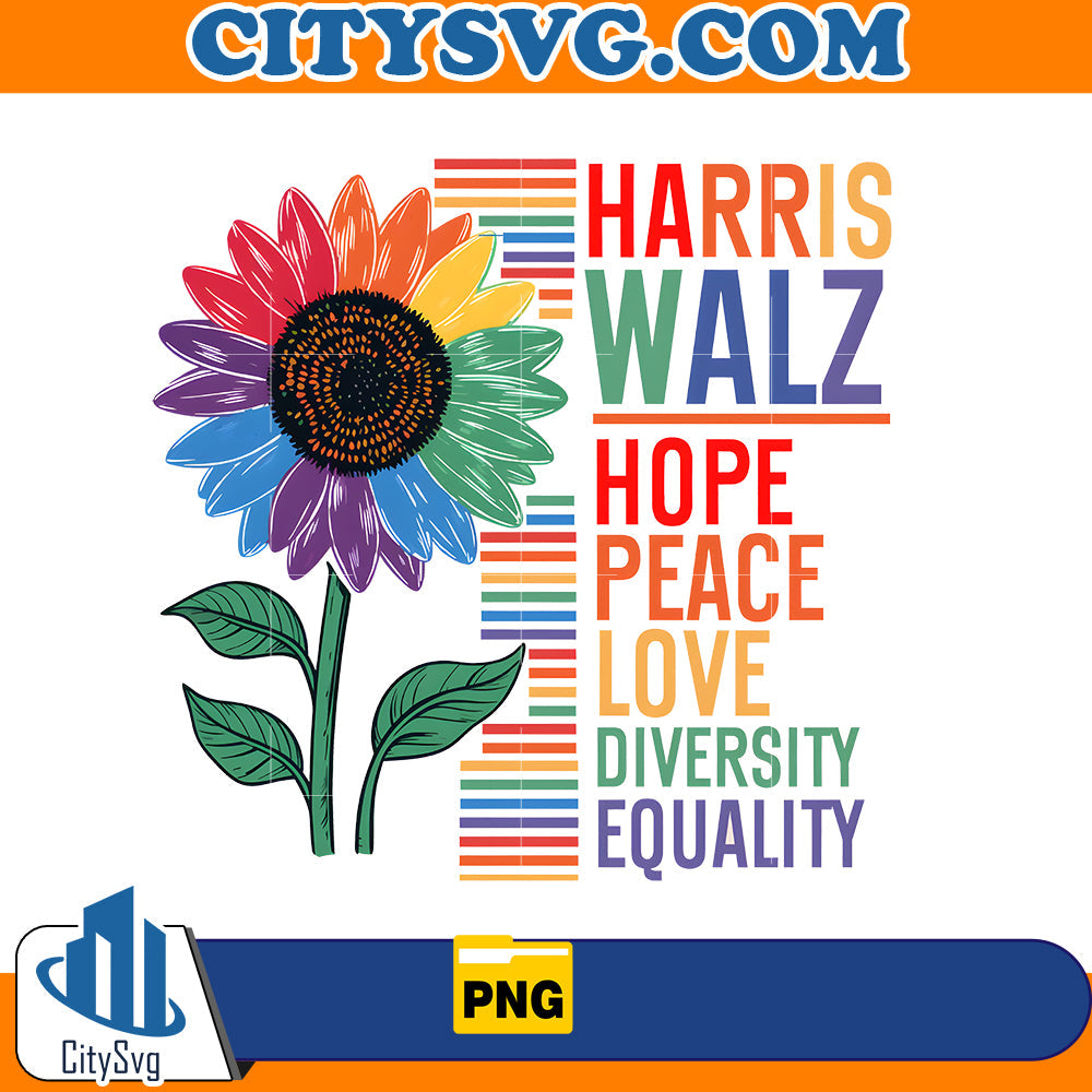 Harris walz hope peace love diversity equality Png CitySvg