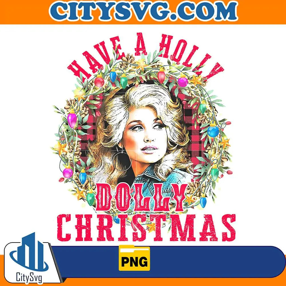 HaveAHollyDollyChristmasPinkPng