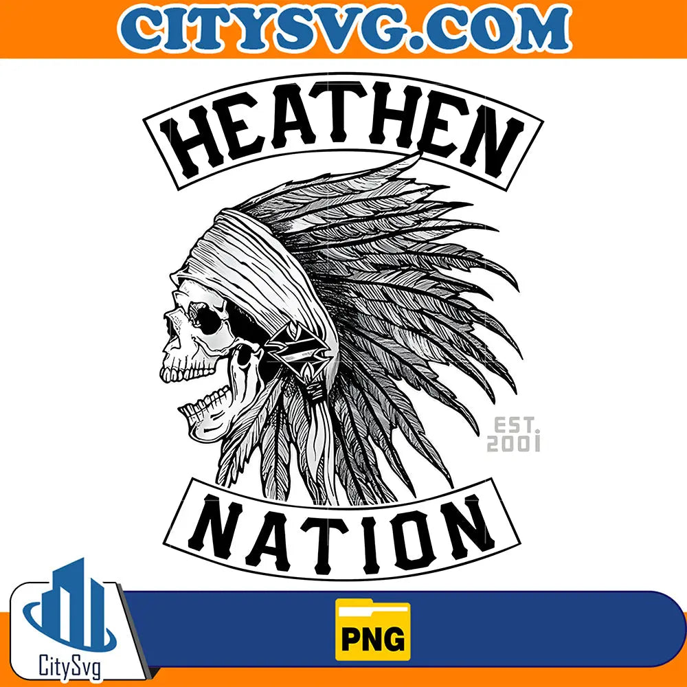 HeathenNationRedIndianSkullPng
