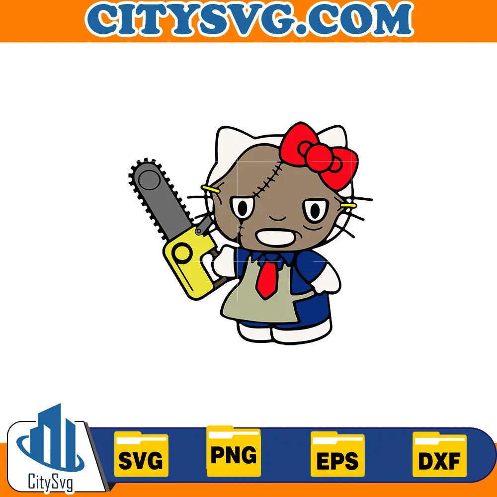 Hello Kitty Leather Face Svg CitySvg