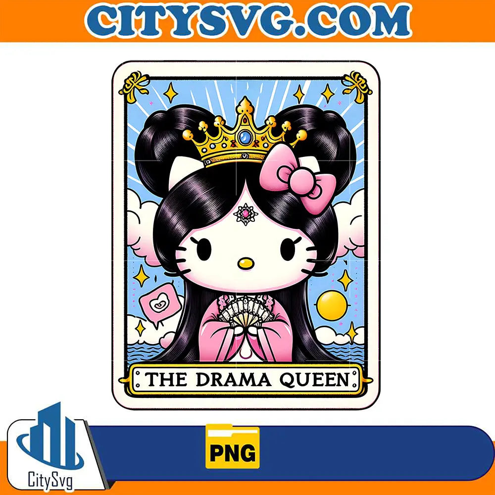 HelloKittyTheDramaQueenMomTarotCardPng