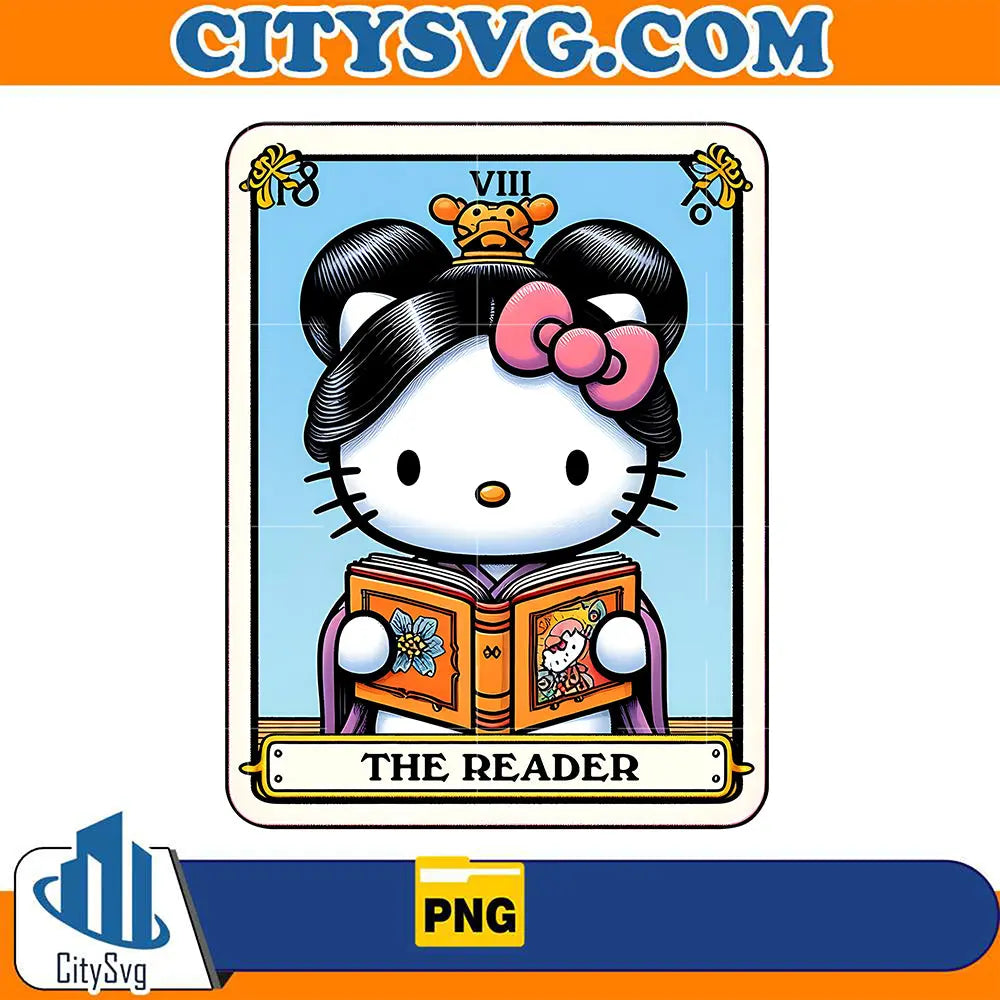 HelloKittyTheReaderMomTarotCardPng