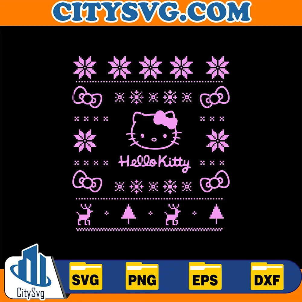 HelloKittyUglyChristmasSvg