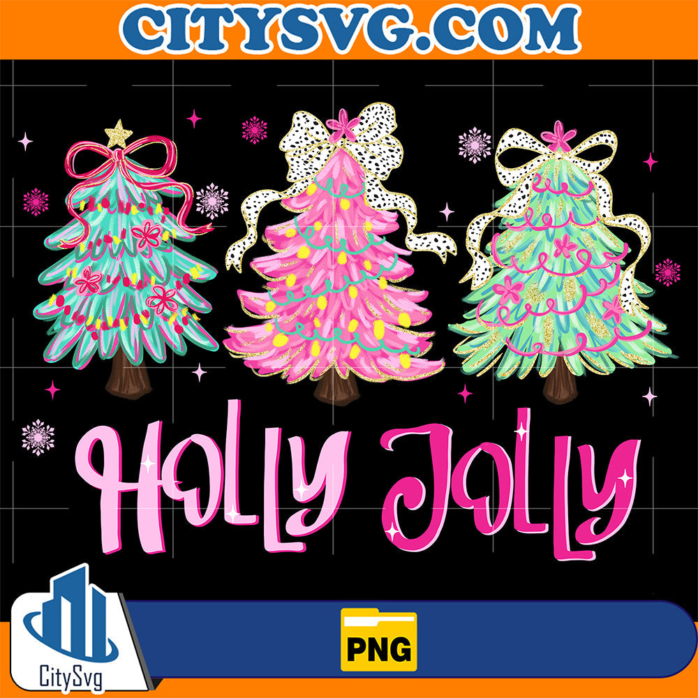 Holly-Jolly-Pink-Blue-Preppy-Png