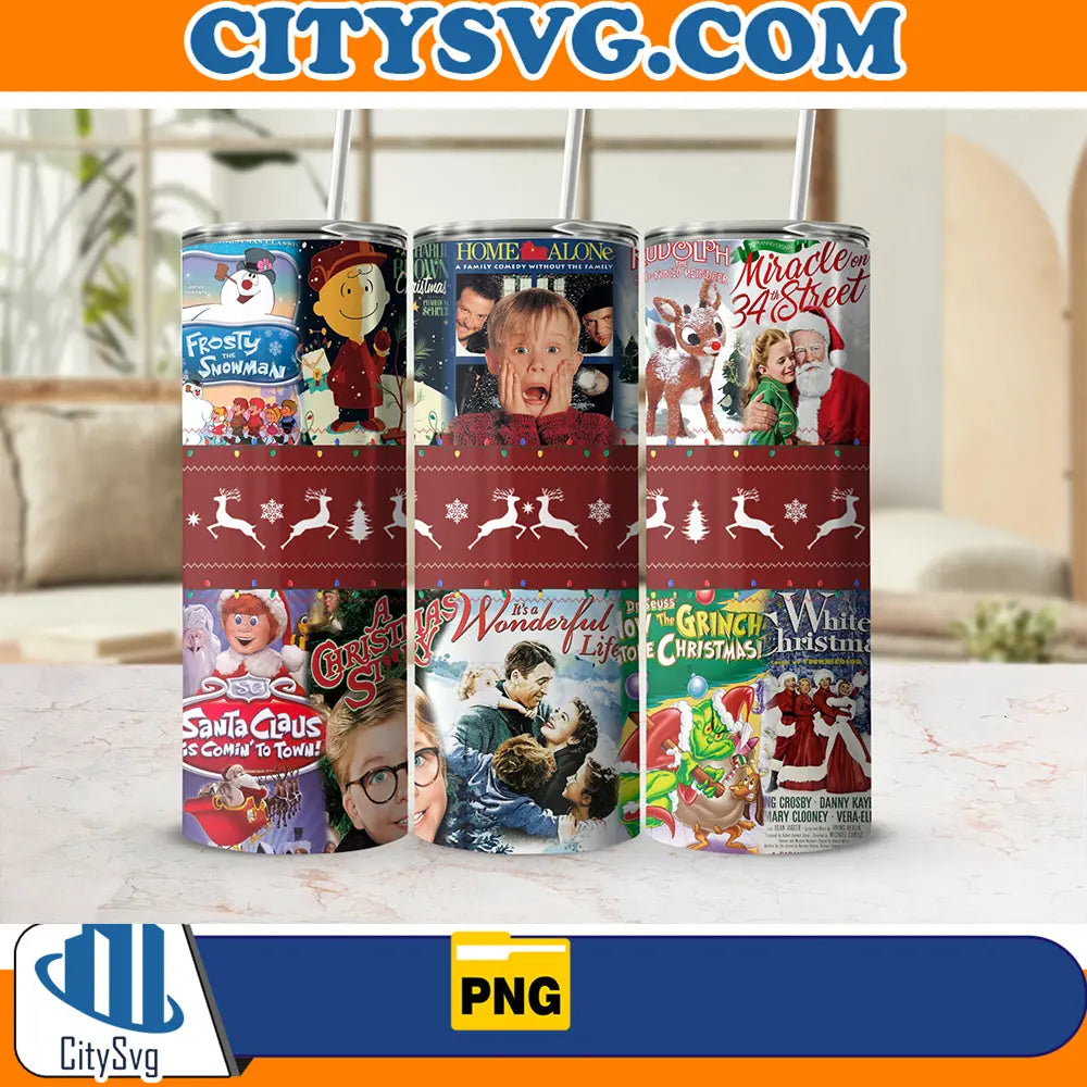 HomeAlone20ozSkinnyTumblerWrapPng
