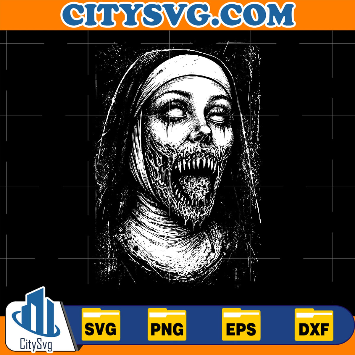 Horror-Creepy-Nun-Demon-Svg