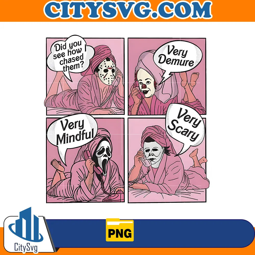 Horror Boys of Fall Very Demure Very Mindful Very Scary Halloween Png CitySvg