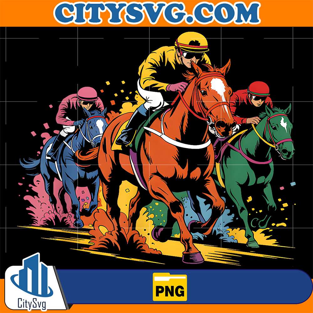 Horse-Racing-Painting-Horse-And-Derby-Lovers-Png