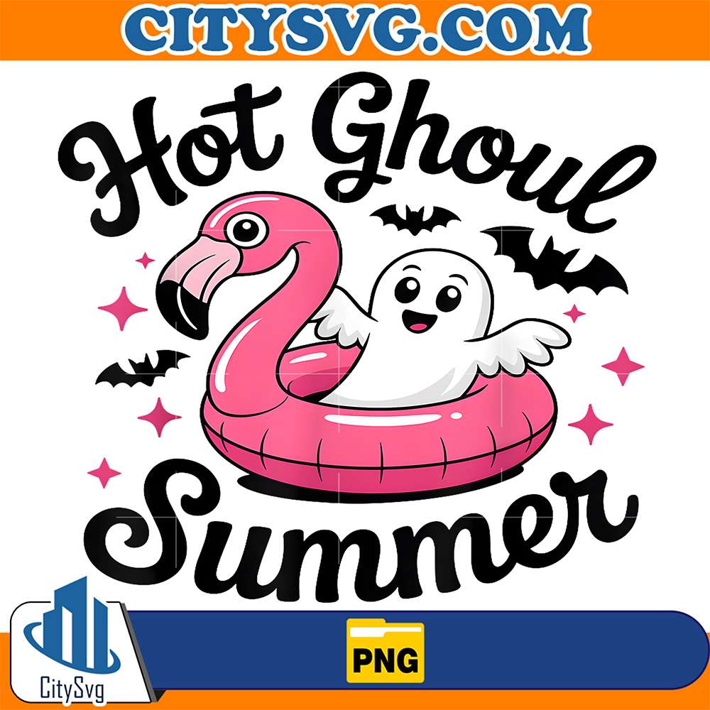 Hot-Ghoul-Summer-Halloween-Ghost-Pool-Party-Png