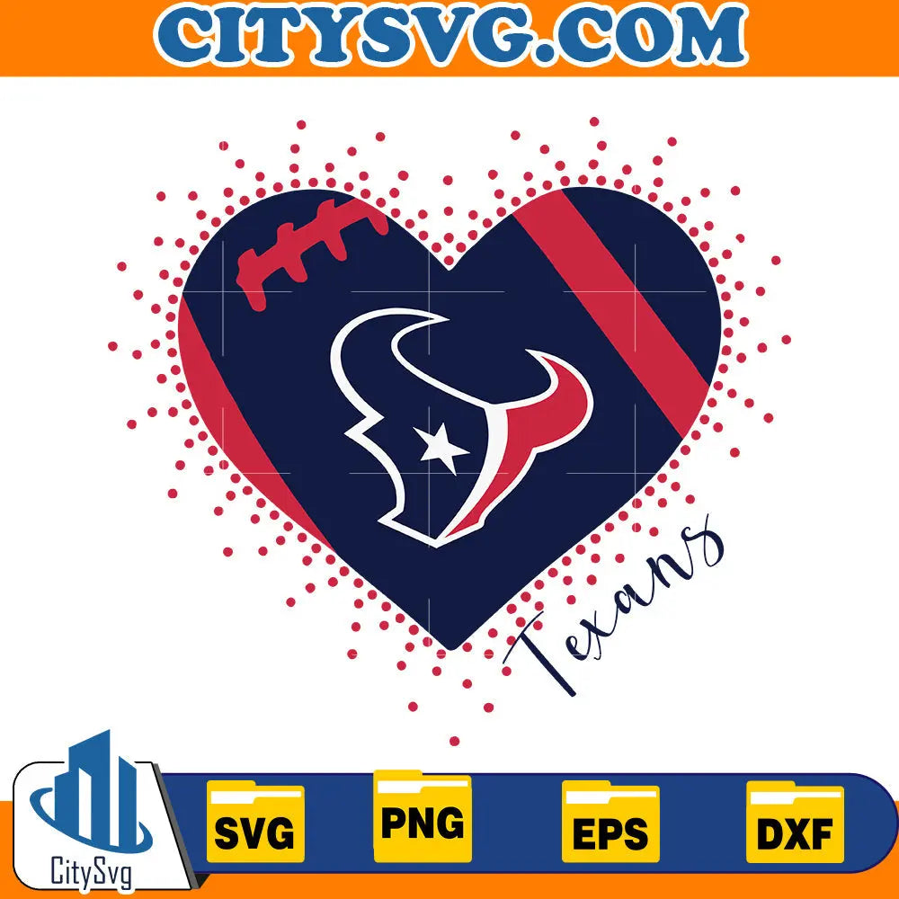 Heart Houston Texans Svg CitySvg