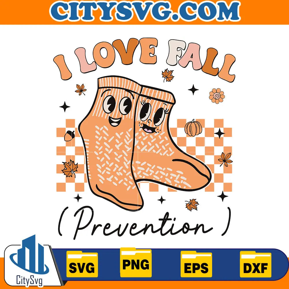 I Love Fall Prevention Svg CitySvg
