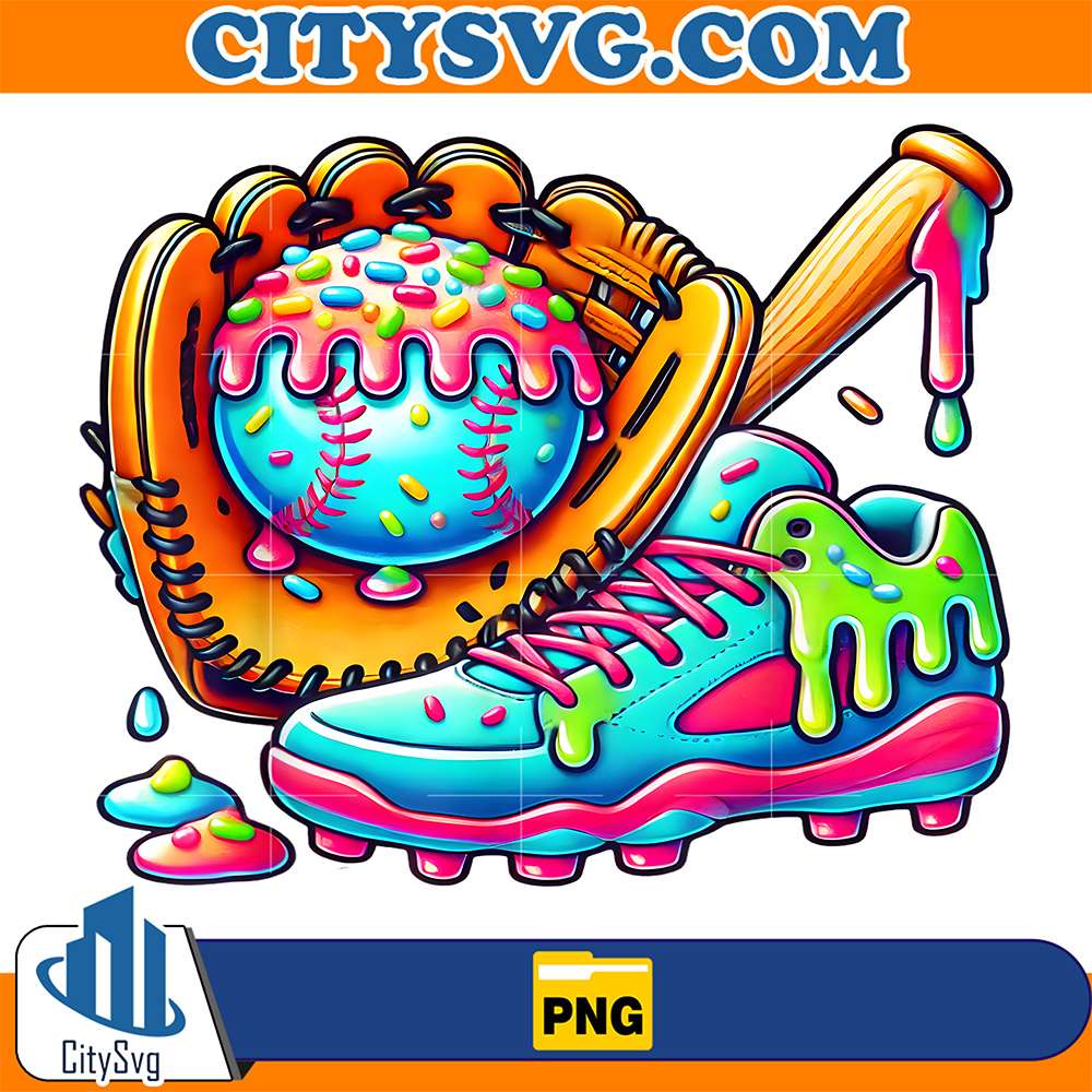 Ice-Cream-Drip-Baseball-Stuff-Baseball-Drip-For-Boys-Png
