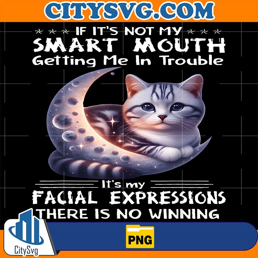 If-It-s-Not-My-Smart-Mouths-Getting-Me-In-Trouble-It-s-My-Facial-Expressions-There-Is-No-Winning-Cat-Png