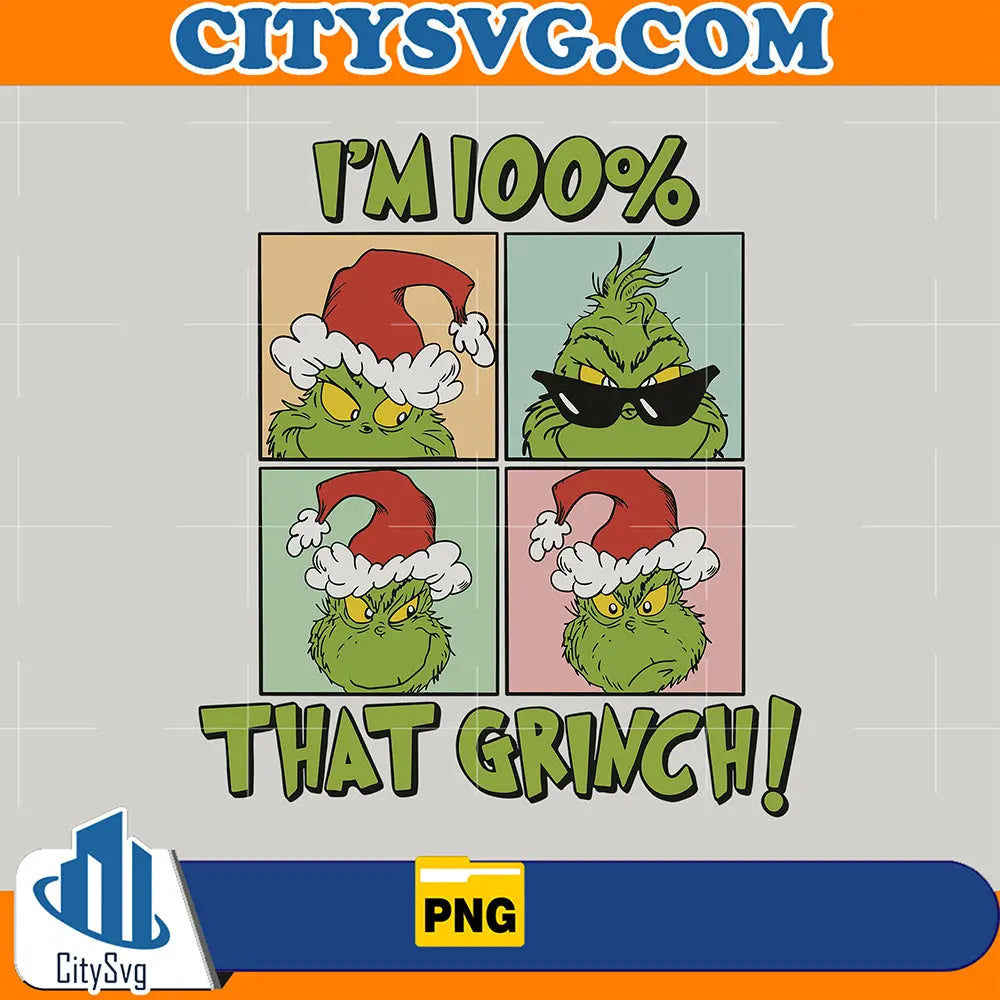 Im100PercentThatGrinchRetroChristmasPng