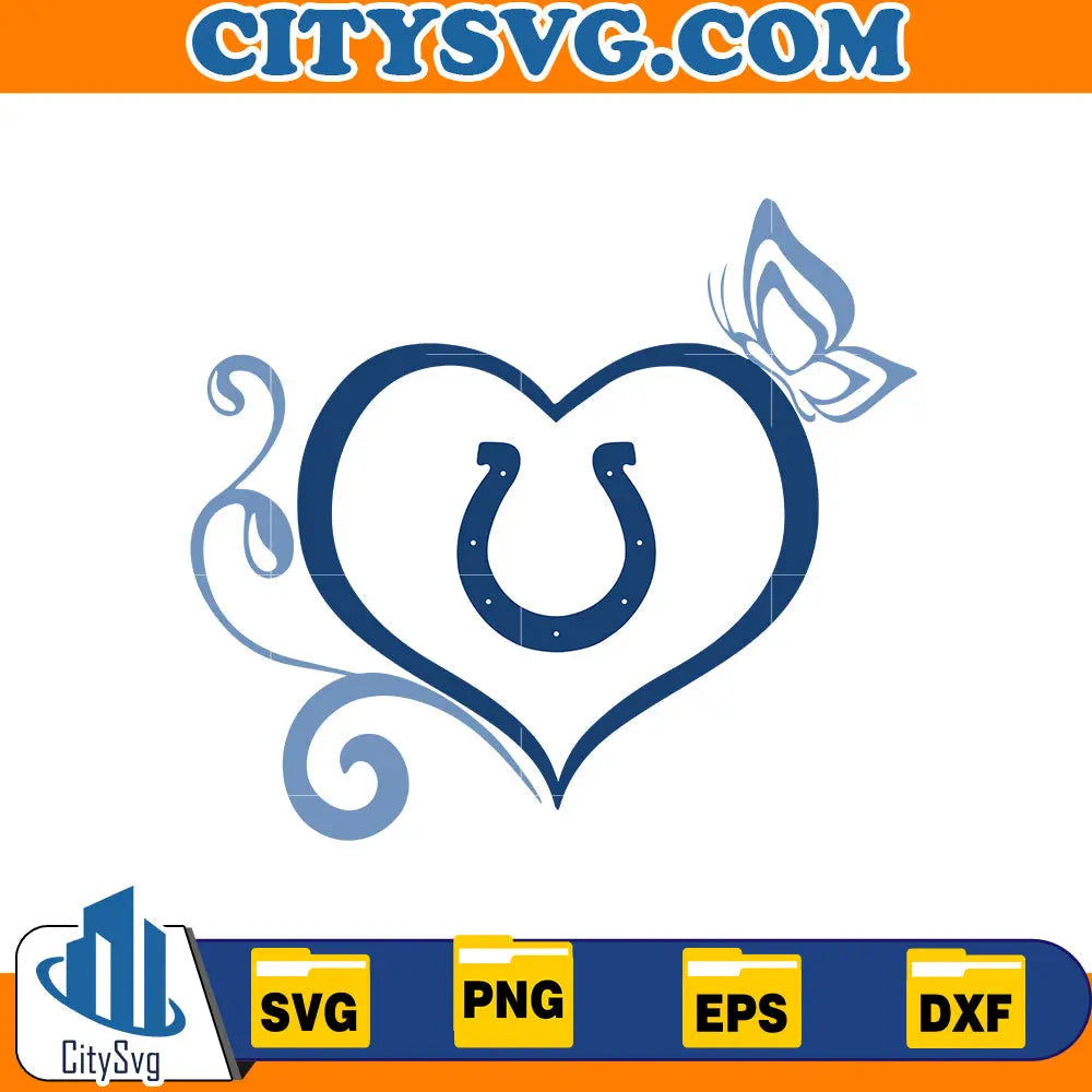 Heart Indianapolis Colts Svg CitySvg