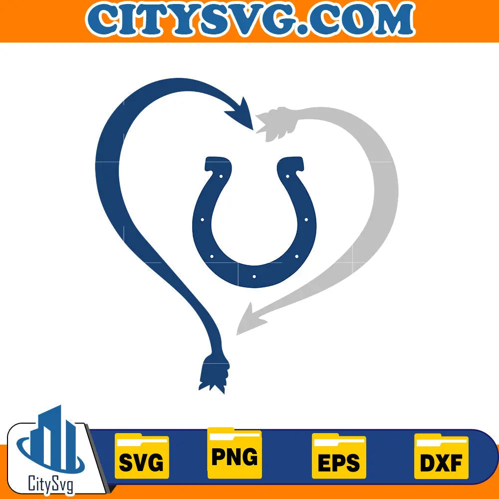 Heart Indianapolis Colts Svg CitySvg