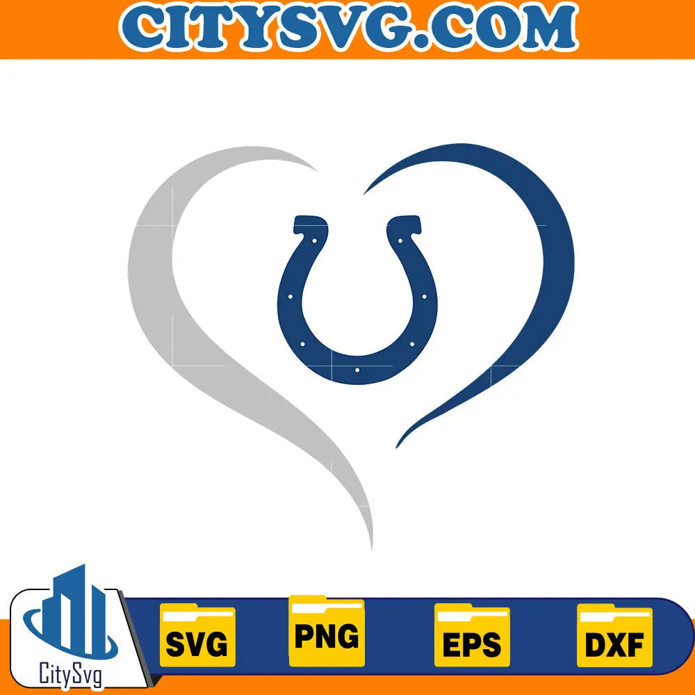 Heart Indianapolis Colts Svg CitySvg
