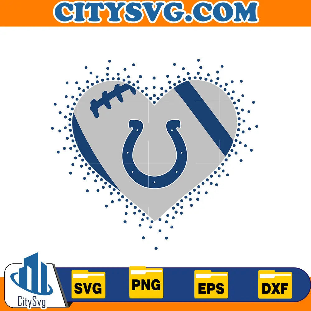 Heart Indianapolis Colts Svg CitySvg