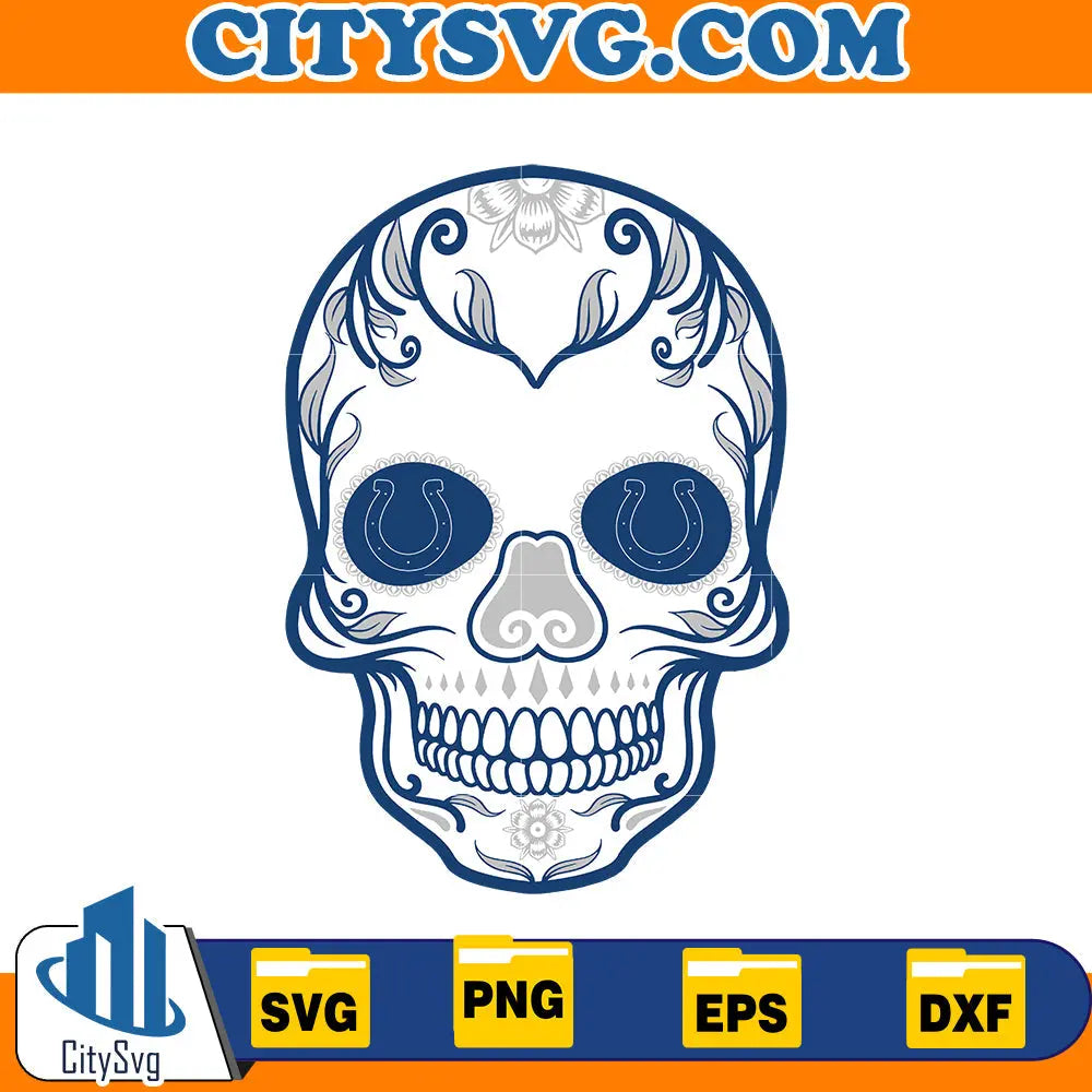 Skull Indianapolis Colts Svg CitySvg
