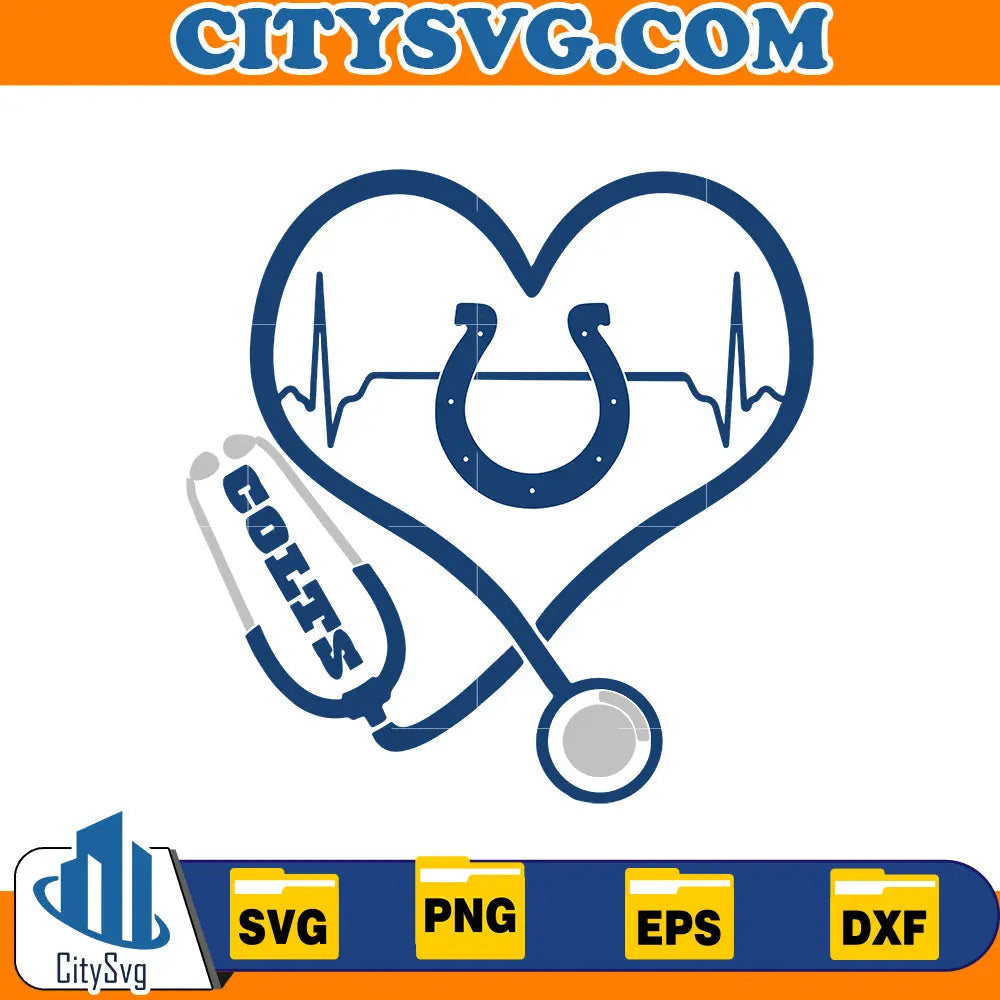 Heart Indianapolis Colts Svg CitySvg